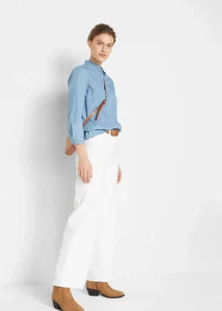 Damen bonprix Jeans|Bekleidung·Shirts & Tops|Wide-Leg-Jeans, Mid Waist, Stretch