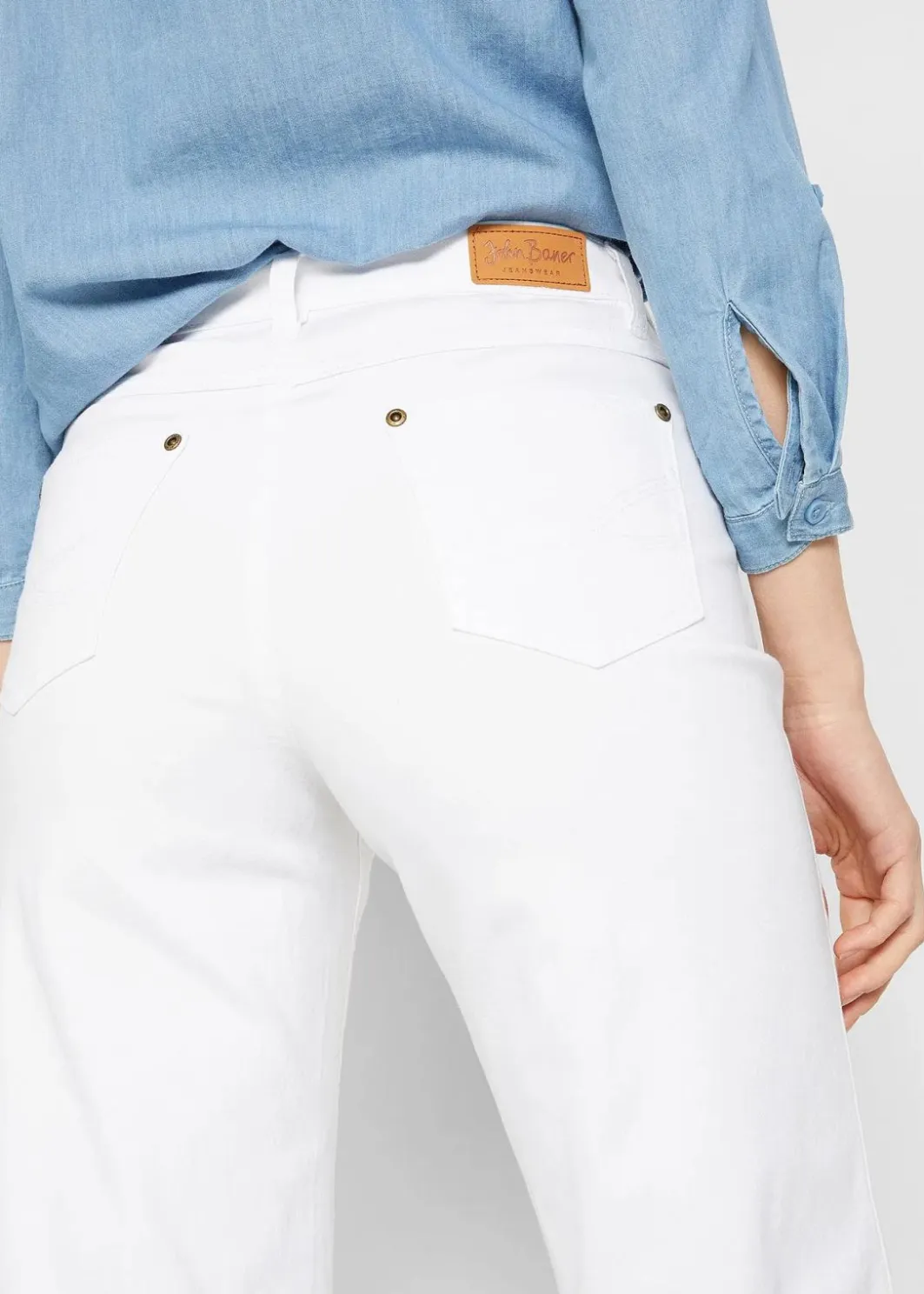 Damen bonprix Jeans|Bekleidung·Shirts & Tops|Wide-Leg-Jeans, Mid Waist, Stretch