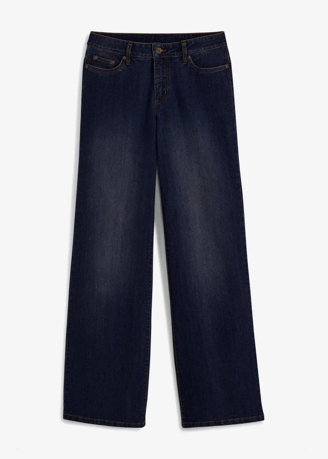 New Wide-Leg-Jeans, Mid Waist, Stretch Damen Jeans|Kurzgrößen