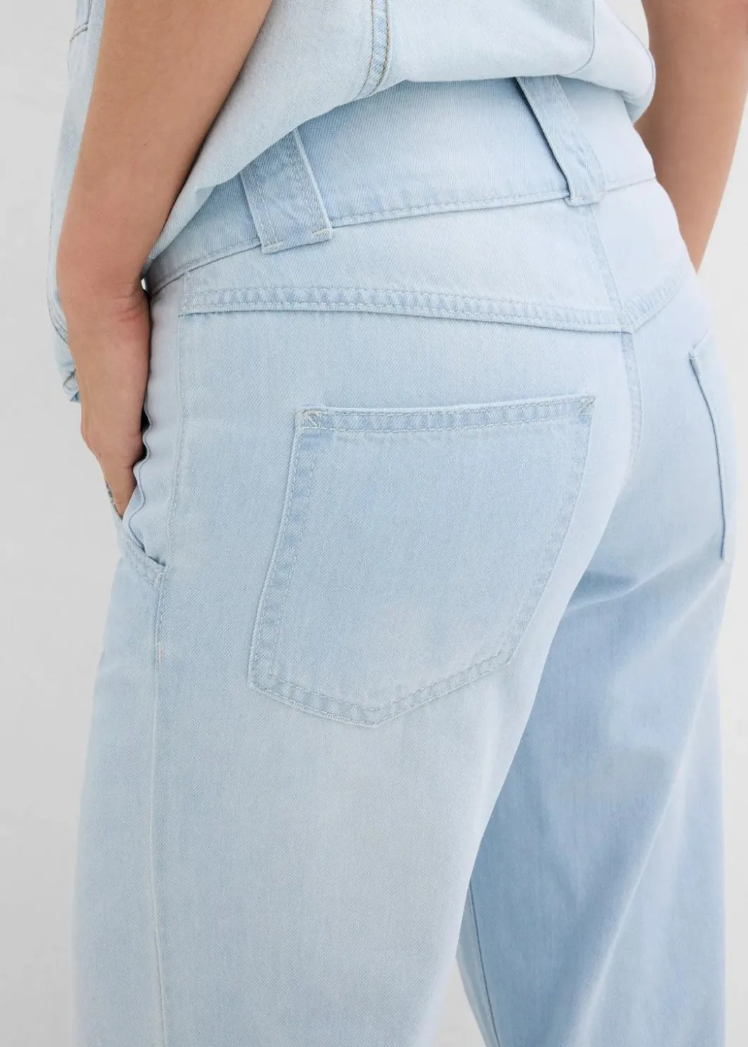 Damen bonprix Bekleidung·Shirts & Tops|Jeans|Wide-Leg-Jeans Mid Waist, Super Soft