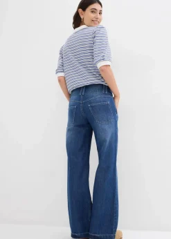 Damen bonprix Jeans|Bekleidung·Shirts & Tops|Wide-Leg-Jeans Mid Waist, Super Soft