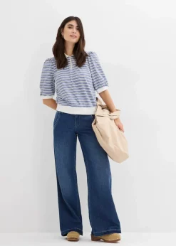 Damen bonprix Jeans|Bekleidung·Shirts & Tops|Wide-Leg-Jeans Mid Waist, Super Soft