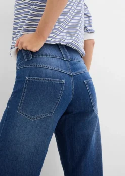 Damen bonprix Jeans|Bekleidung·Shirts & Tops|Wide-Leg-Jeans Mid Waist, Super Soft
