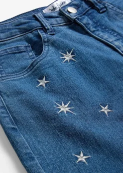 Kinder bonprix Mädchen 9-16 Jahre·Jeans|Wide-Leg-Jeans mit Stickerei Mid Waist