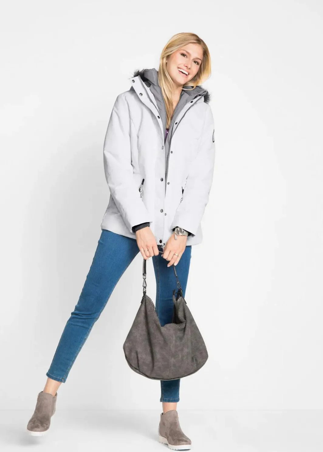 Winterjacke in 2-in1 Optik Damen Jacken & Mäntel|Bekleidung·Hosen