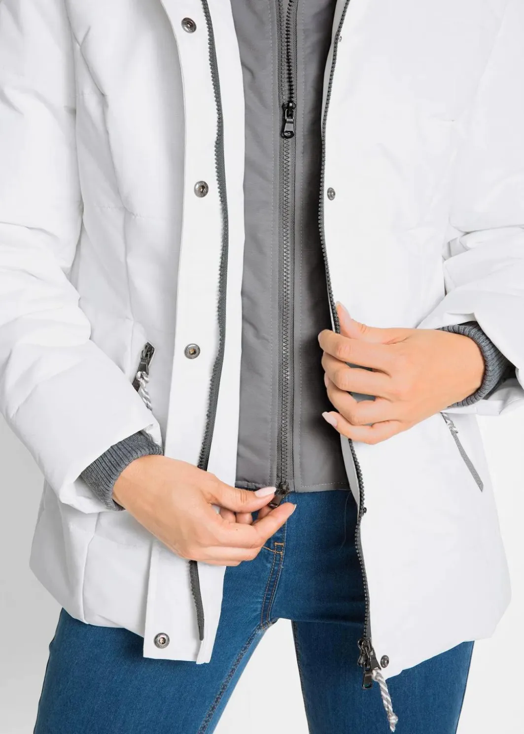 Winterjacke in 2-in1 Optik Damen Jacken & Mäntel|Bekleidung·Hosen
