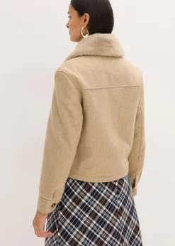 Damen bonprix Bekleidung·Hosen|Jacken & Mäntel|Winterjacke in Wolloptik