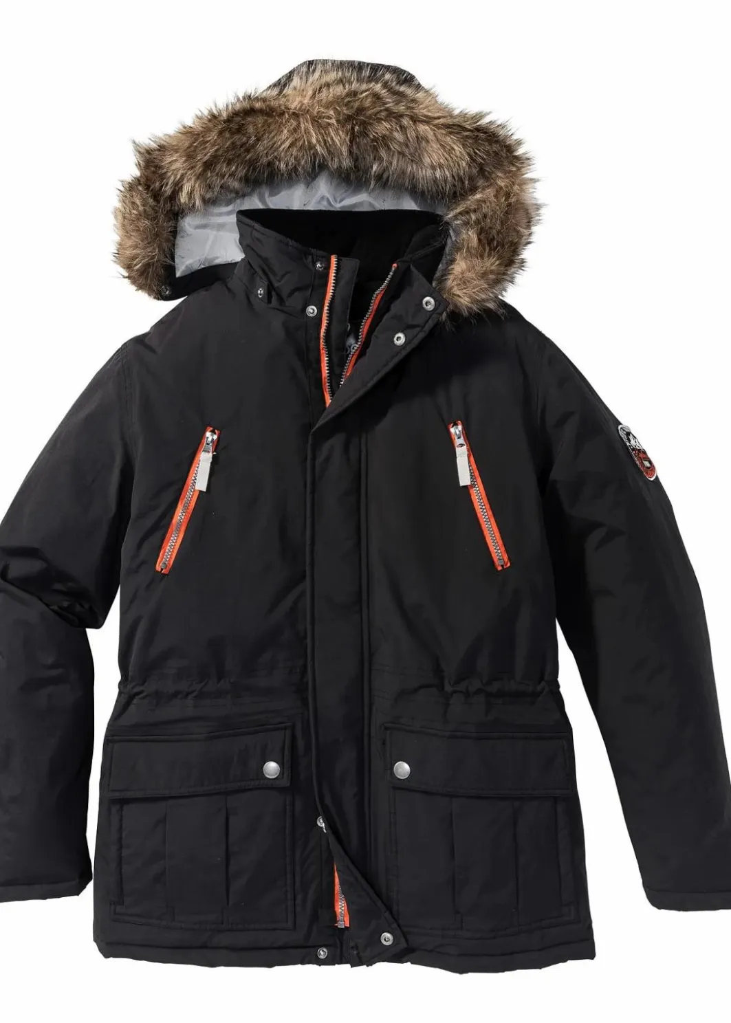 Clearance Winterjacke mit abnehmbarer Kapuze, wasserabweisend Herren Große Größen|Outdoorbekleidung