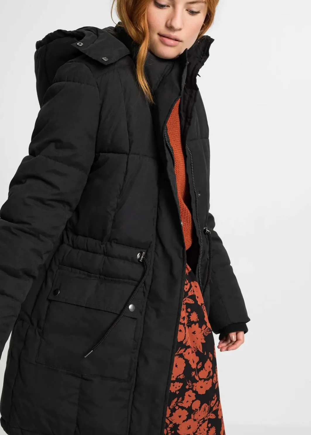 Damen bonprix Jacken & Mäntel|Bekleidung·Hosen|Winterjacke mit verstellbarem Taillenbündchen