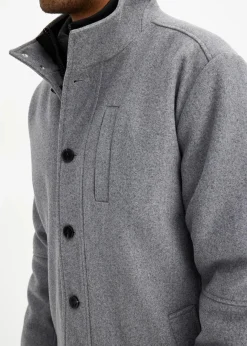 Outlet Winterjacke mit Windfang in Wolloptik Herren Große Größen|Outdoorbekleidung