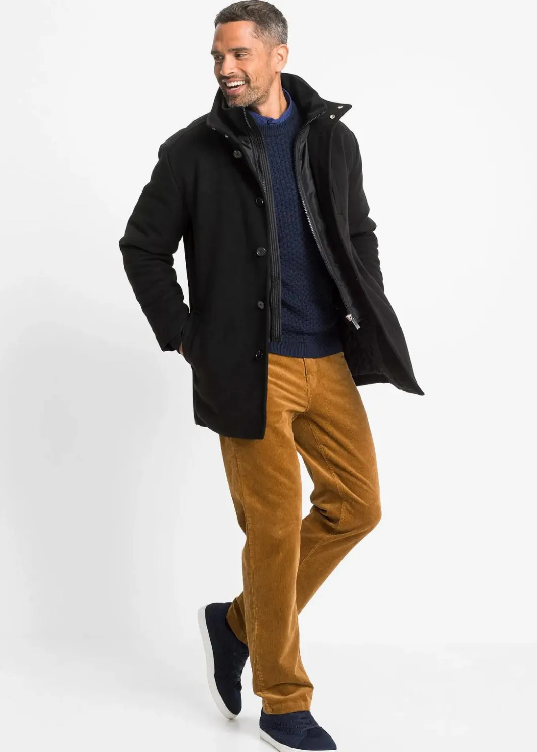 Hot Winterjacke mit Windfang in Wolloptik Herren Jacken & Mäntel|Outdoorbekleidung