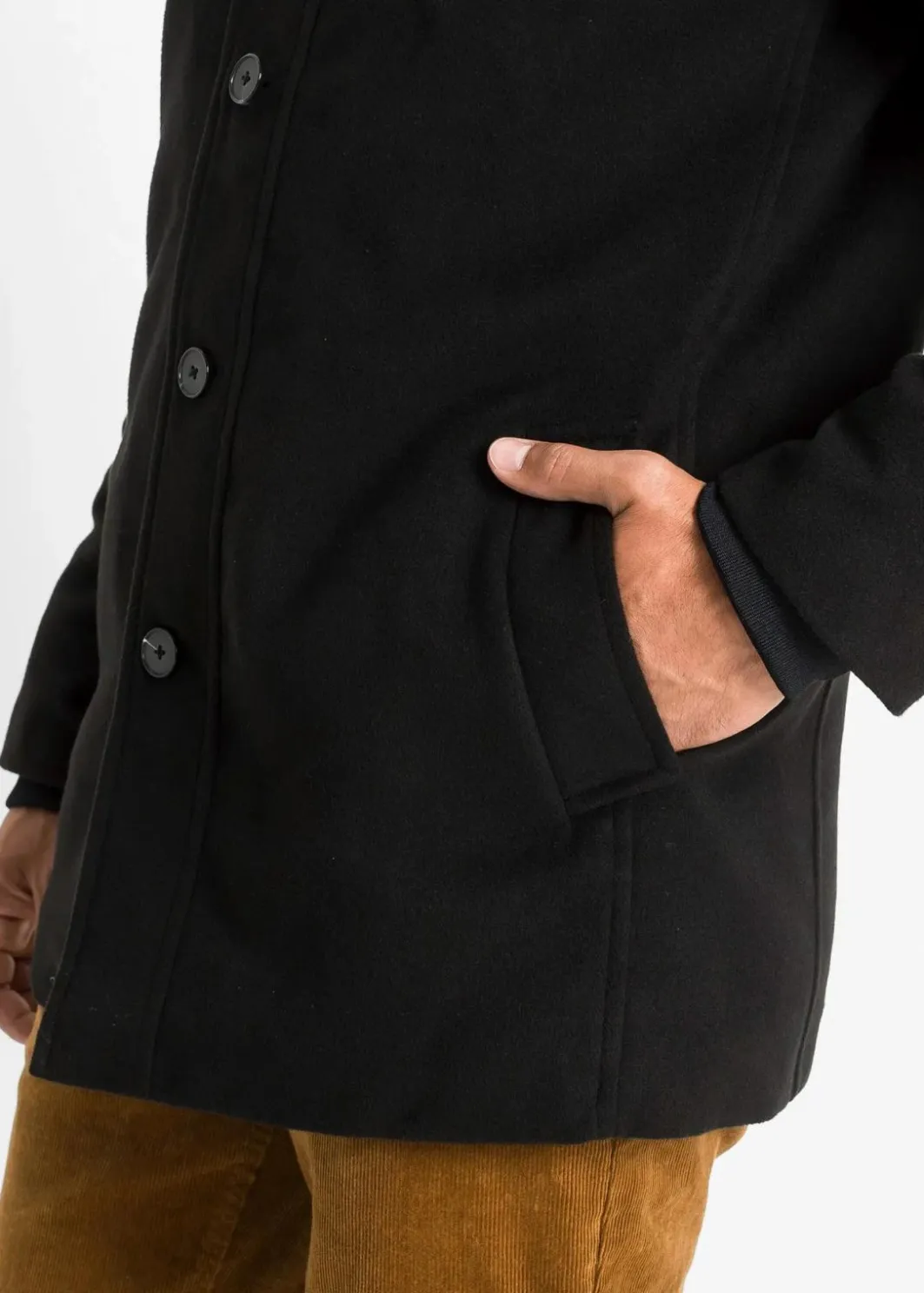 Hot Winterjacke mit Windfang in Wolloptik Herren Jacken & Mäntel|Outdoorbekleidung