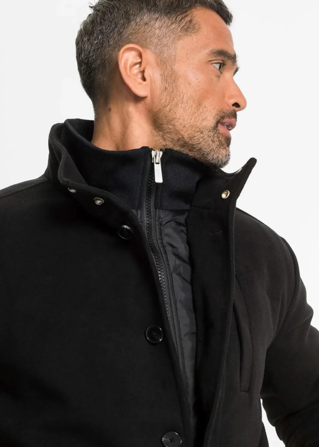 Hot Winterjacke mit Windfang in Wolloptik Herren Jacken & Mäntel|Outdoorbekleidung