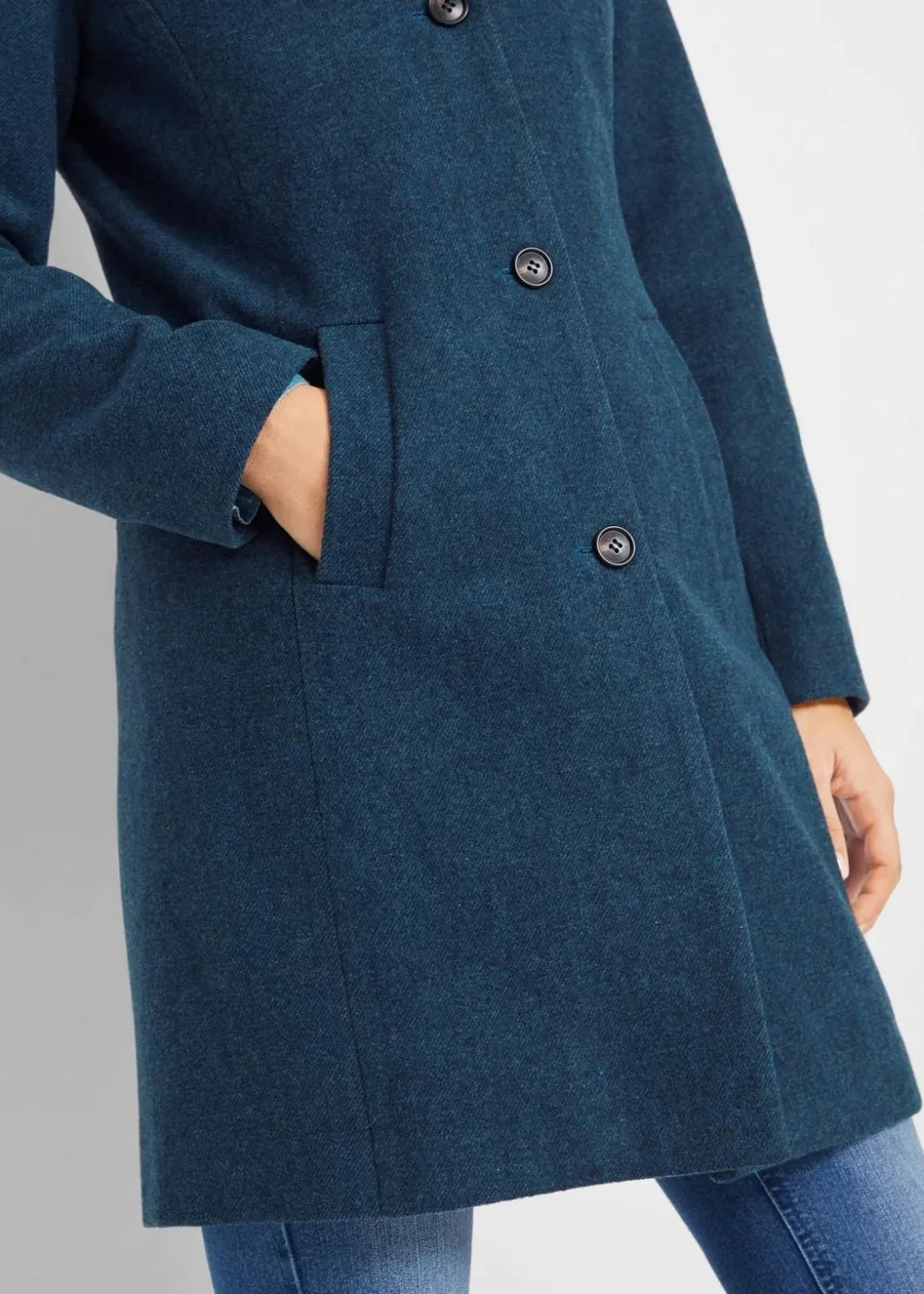Damen bonprix Jacken & Mäntel|Bekleidung·Hosen|Winter-Kurzmantel in Wolloptik, 2in1 Optik