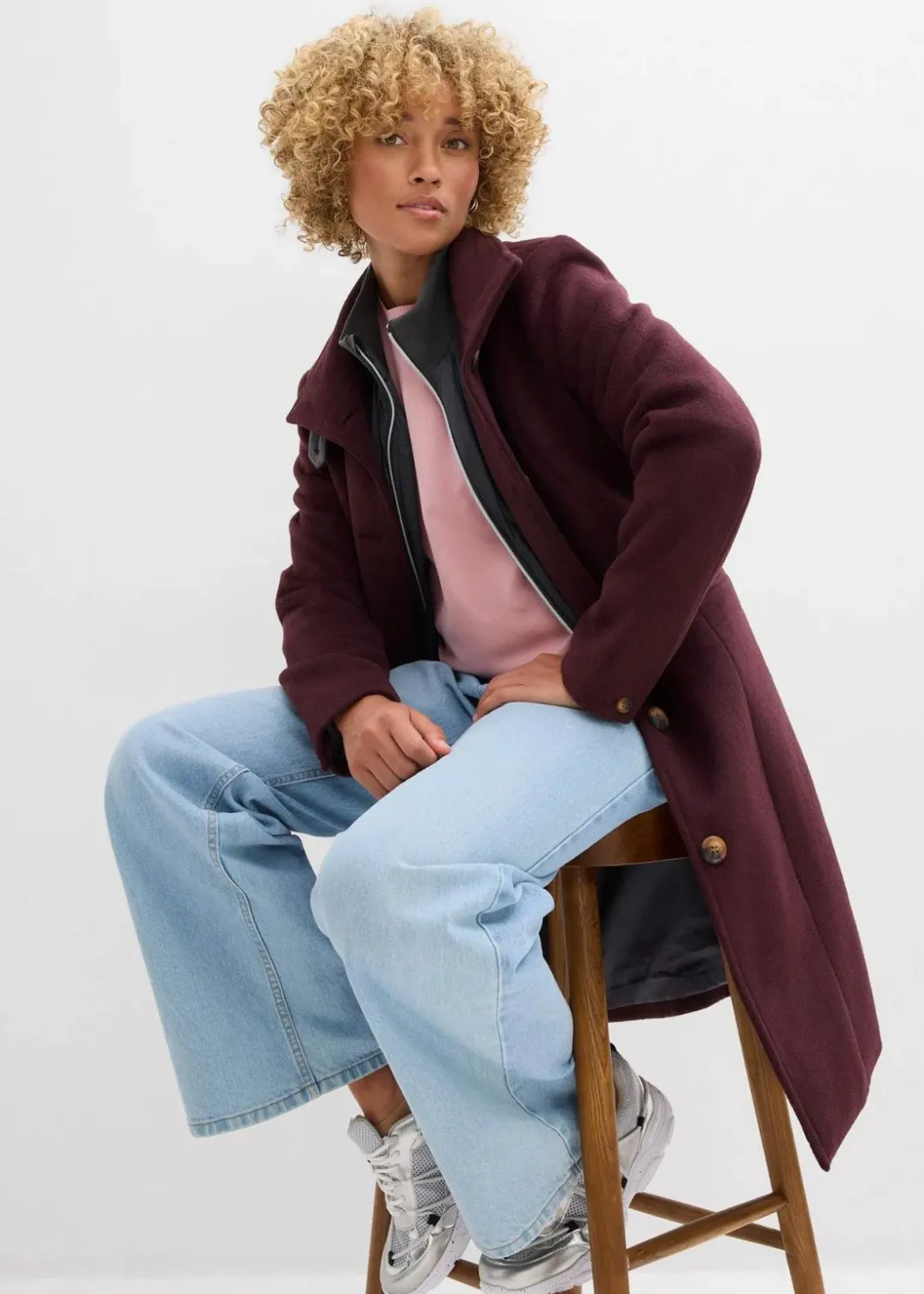 Damen bonprix Jacken & Mäntel|Bekleidung·Hosen|Wintermantel, 2in1 Optik