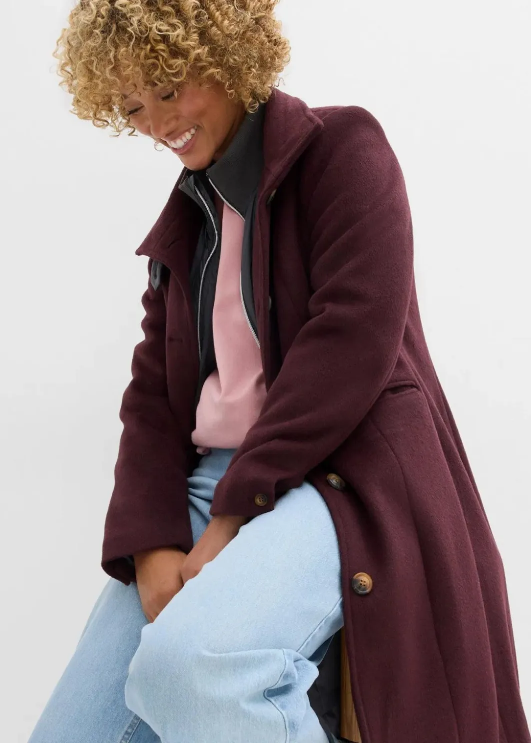 Damen bonprix Jacken & Mäntel|Bekleidung·Hosen|Wintermantel, 2in1 Optik