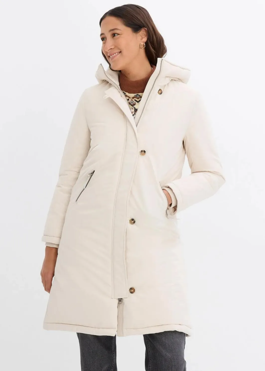 Sale Wintermantel mit Teddyfell in der Kapuze Damen Jacken & Mäntel|Bekleidung·Hosen