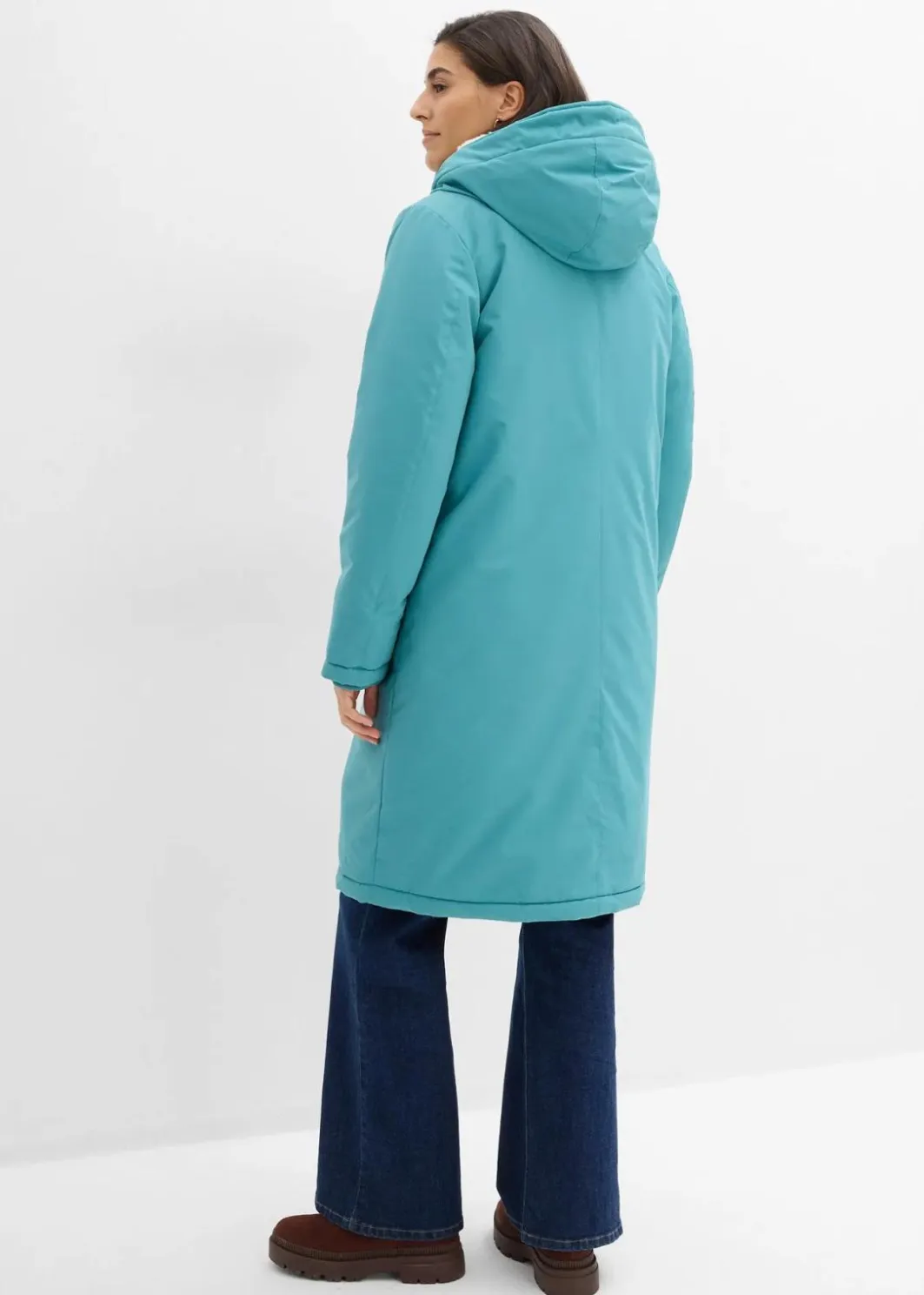 Damen bonprix Jacken & Mäntel|Bekleidung·Hosen|Wintermantel mit Teddyfell in der Kapuze