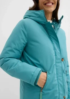 Damen bonprix Jacken & Mäntel|Bekleidung·Hosen|Wintermantel mit Teddyfell in der Kapuze