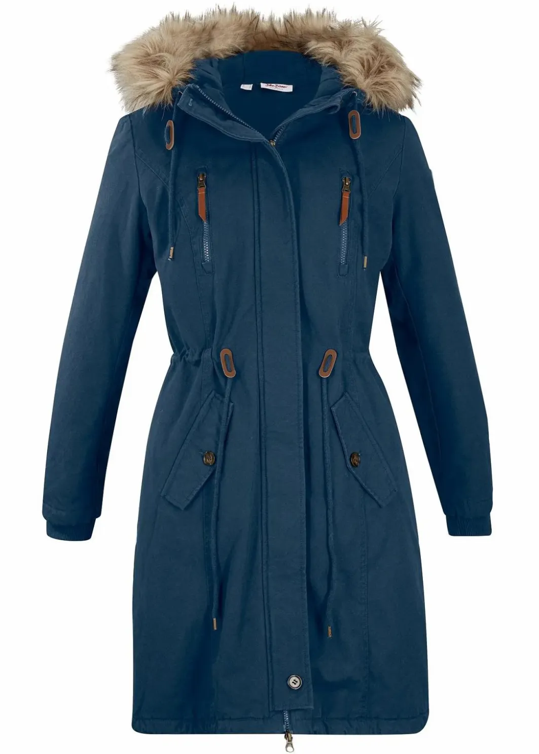 Damen bonprix Bekleidung·Hosen|Jacken & Mäntel|Winterparka mit Fellimitat-Kapuze