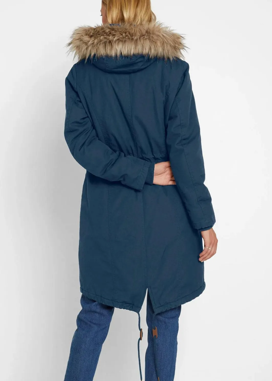 Damen bonprix Bekleidung·Hosen|Jacken & Mäntel|Winterparka mit Fellimitat-Kapuze