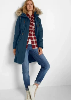Damen bonprix Bekleidung·Hosen|Jacken & Mäntel|Winterparka mit Fellimitat-Kapuze