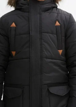Kinder bonprix Jungen 9-16 Jahre·Bademode|Jungen 9-16 Jahre·Jacken & Outdoor|Winterparka mit Lederimitat-Details und Fellkapuze