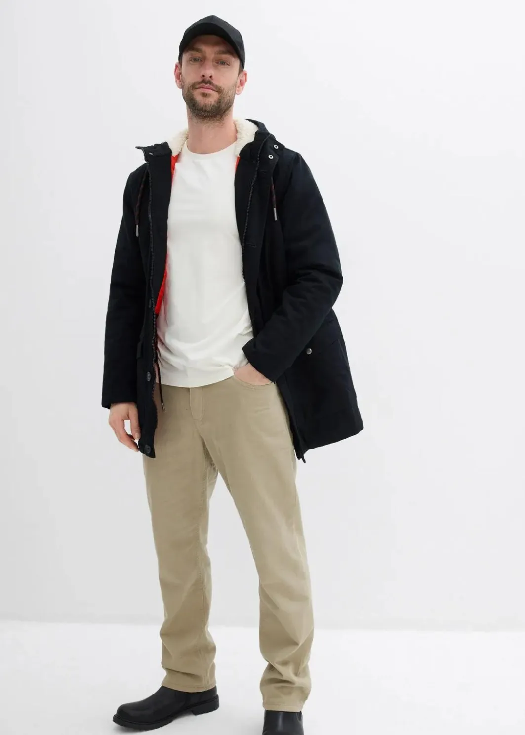 Discount Winter-Parka mit Teddy-Kapuze Herren Große Größen|Jacken & Mäntel