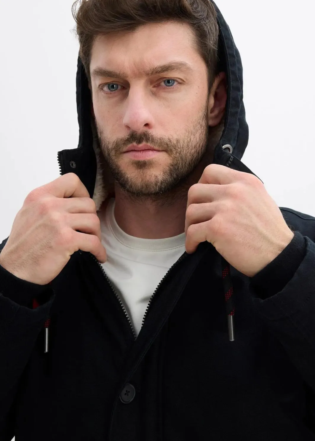 Discount Winter-Parka mit Teddy-Kapuze Herren Große Größen|Jacken & Mäntel