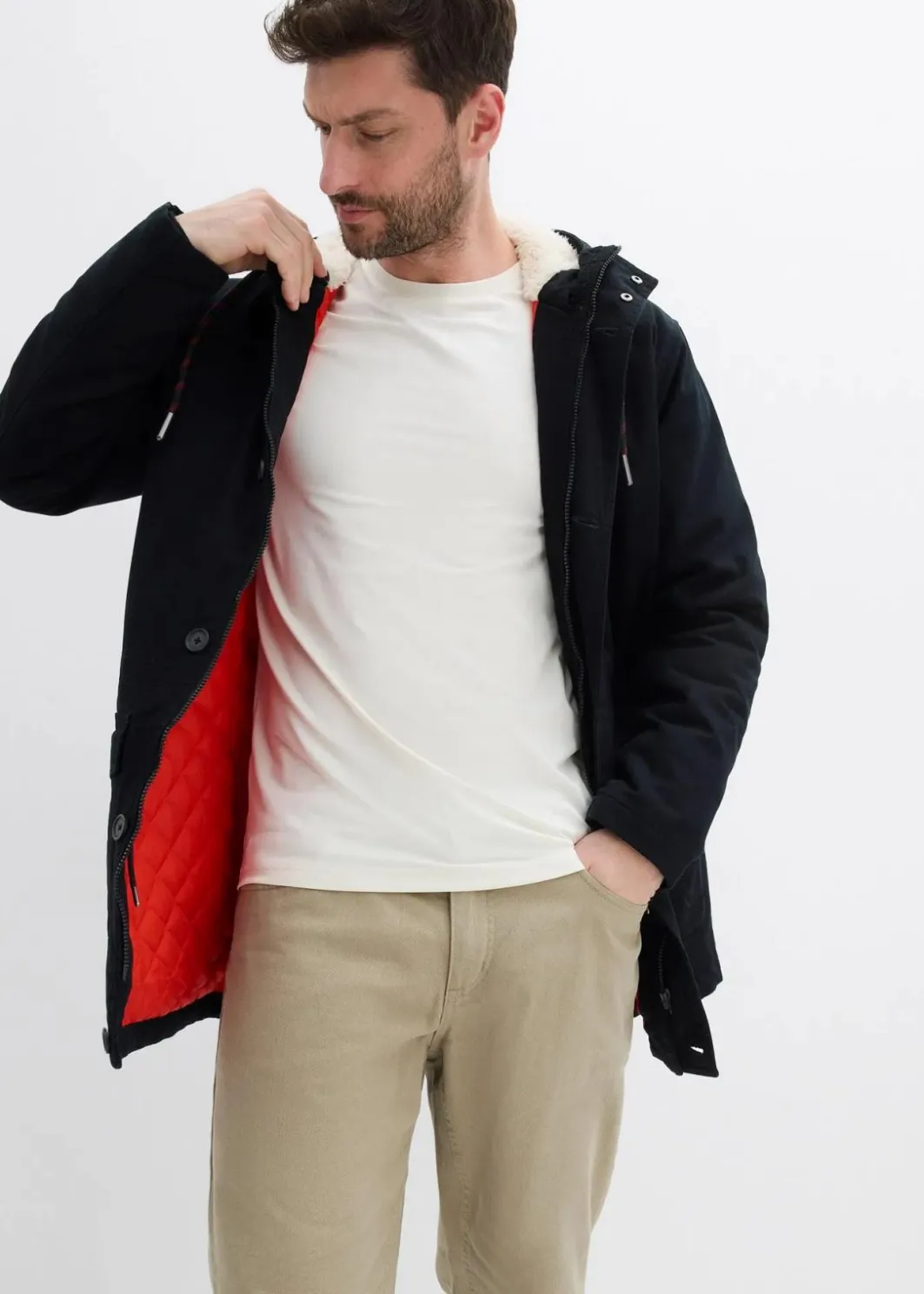 Discount Winter-Parka mit Teddy-Kapuze Herren Große Größen|Jacken & Mäntel