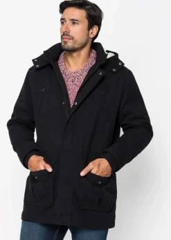 Herren bonprix Große Größen|Jacken & Mäntel|Winter-Parka mit Teddy-Kapuze