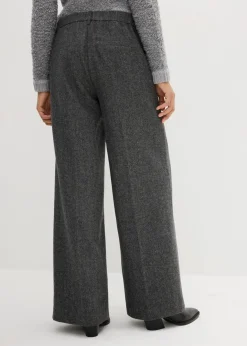 Clearance Wollhose mit Fischgratmuster Damen Bekleidung·Kleider|Hosen