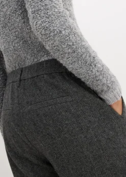 Clearance Wollhose mit Fischgratmuster Damen Bekleidung·Kleider|Hosen