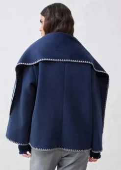 Damen bonprix Bekleidung·Hosen|Jacken & Mäntel|Wolljacke mit Zierstickerei (2tlg. Set mit Schal)