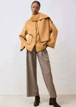 Damen bonprix Jacken & Mäntel|Bekleidung·Hosen|Wolljacke mit Zierstickerei (2tlg. Set mit Schal)