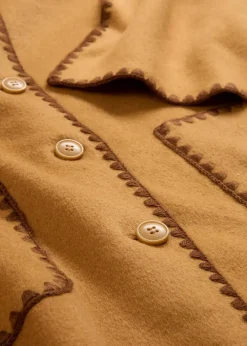Damen bonprix Jacken & Mäntel|Bekleidung·Hosen|Wolljacke mit Zierstickerei (2tlg. Set mit Schal)
