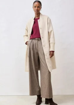 Outlet Wollmantel mit Strickbesatz Damen Bekleidung·Hosen|Jacken & Mäntel