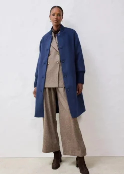 Damen bonprix Jacken & Mäntel|Bekleidung·Hosen|Wollmantel mit Strickbesatz