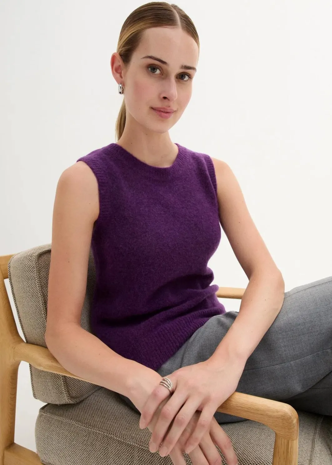 Damen bonprix Bekleidung·Jeans|Premium|Wollpullunder mit Alpaka