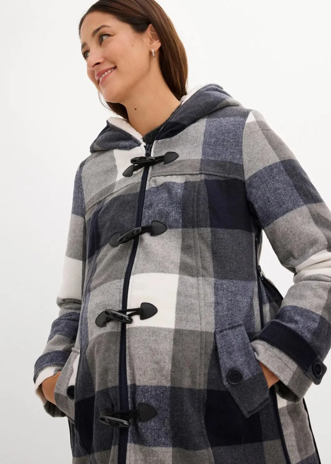 Outlet Woll-Umstandsjacke mit Teddyfutter / Tragejacke Damen Bekleidung·Blazer|Umstandsmode