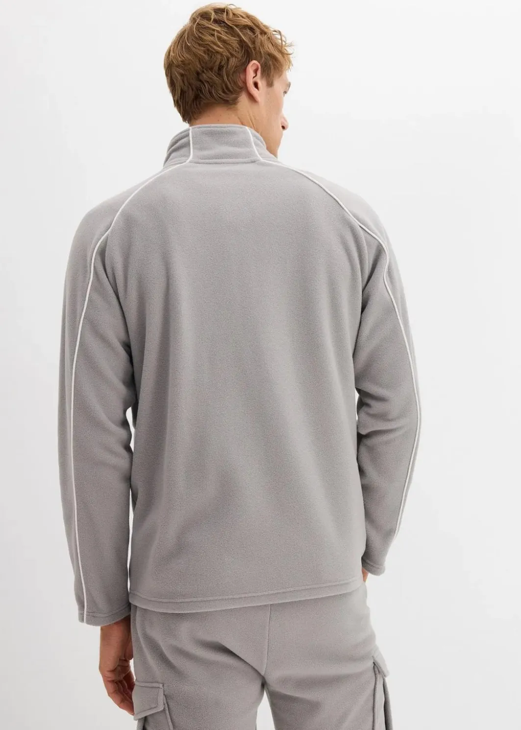 Outlet Wärmende Fleecejacke mit sportiven Details Herren Große Größen|Outdoorbekleidung
