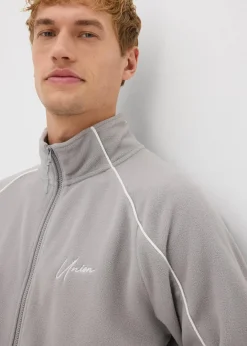 Outlet Wärmende Fleecejacke mit sportiven Details Herren Große Größen|Outdoorbekleidung