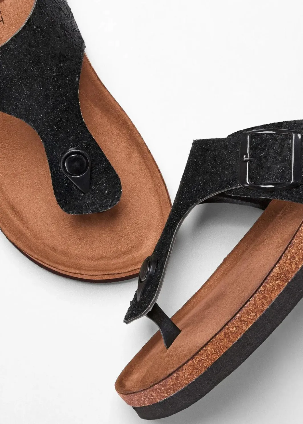 Discount Zehenstegpantoletten mit Glitzer Damen Strandmode|Sommerschuhe