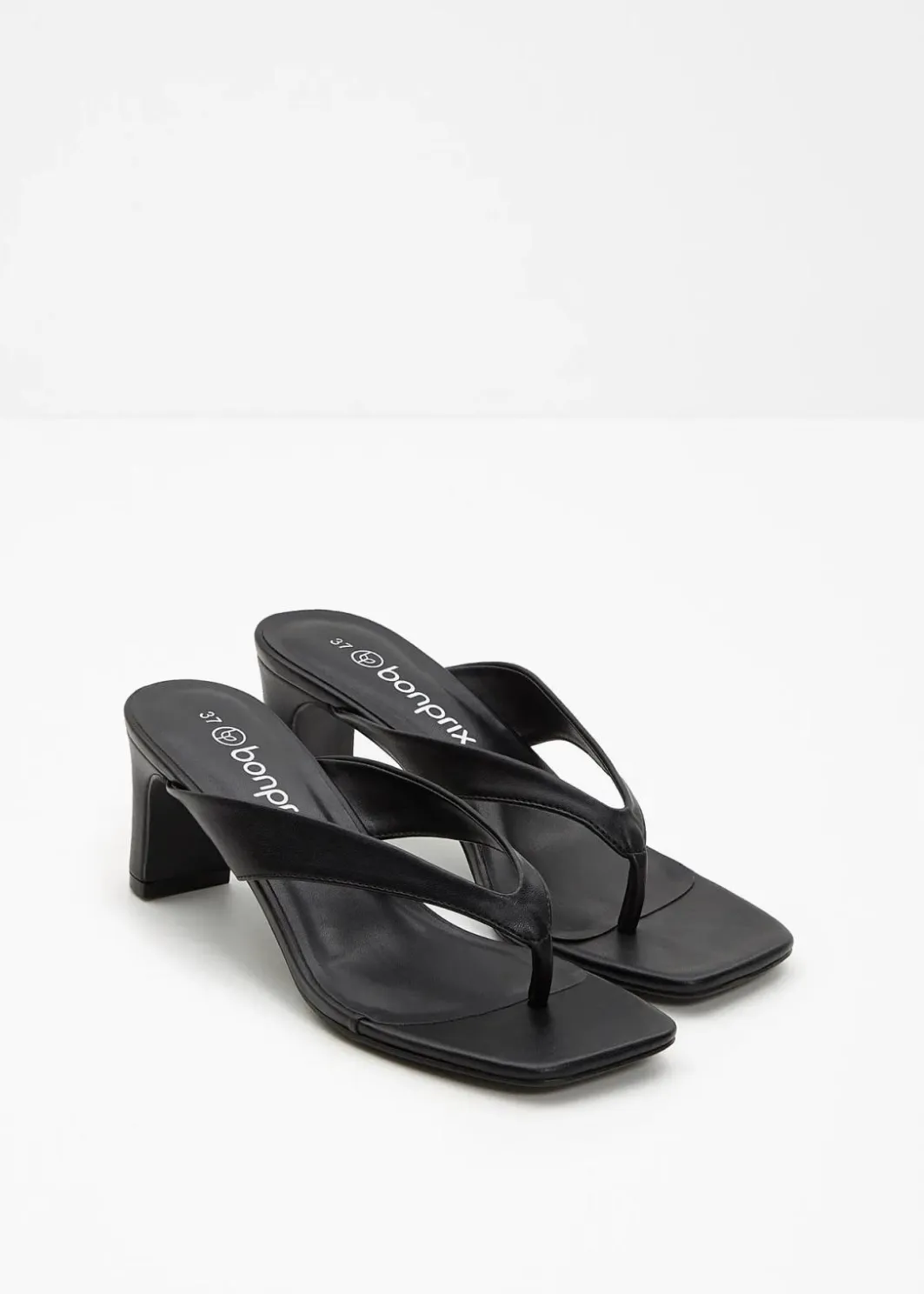 Damen bonprix Sommerschuhe|Zehenstegpantoletten mit Blockabsatz