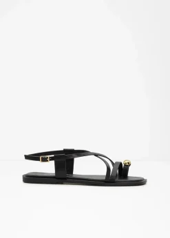 Sale Zehenstegsandalen mit Metallic-Detail Damen Sommerschuhe