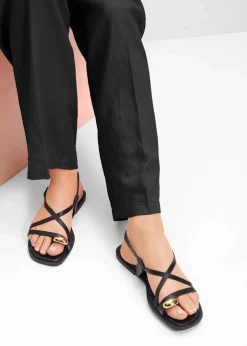 Sale Zehenstegsandalen mit Metallic-Detail Damen Sommerschuhe