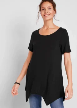 Damen bonprix Shirts & Tops|Nachhaltigere Materialien|Zipfel Longshirt, kurzarm