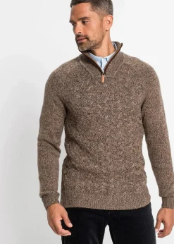 Discount Zopfstrick Troyer-Pullover mit Wollanteil Herren Große Größen|Pullover & Strickjacken