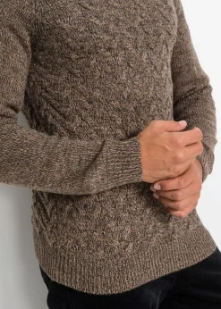Discount Zopfstrick Troyer-Pullover mit Wollanteil Herren Große Größen|Pullover & Strickjacken