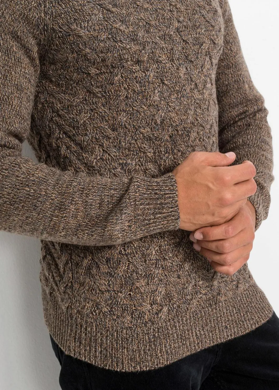 Discount Zopfstrick Troyer-Pullover mit Wollanteil Herren Große Größen|Pullover & Strickjacken